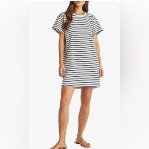 Melrose and Market Navy and White Striped Tee Shirt Dress - Picture 1 of 7